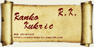 Ranko Kukrić vizit kartica